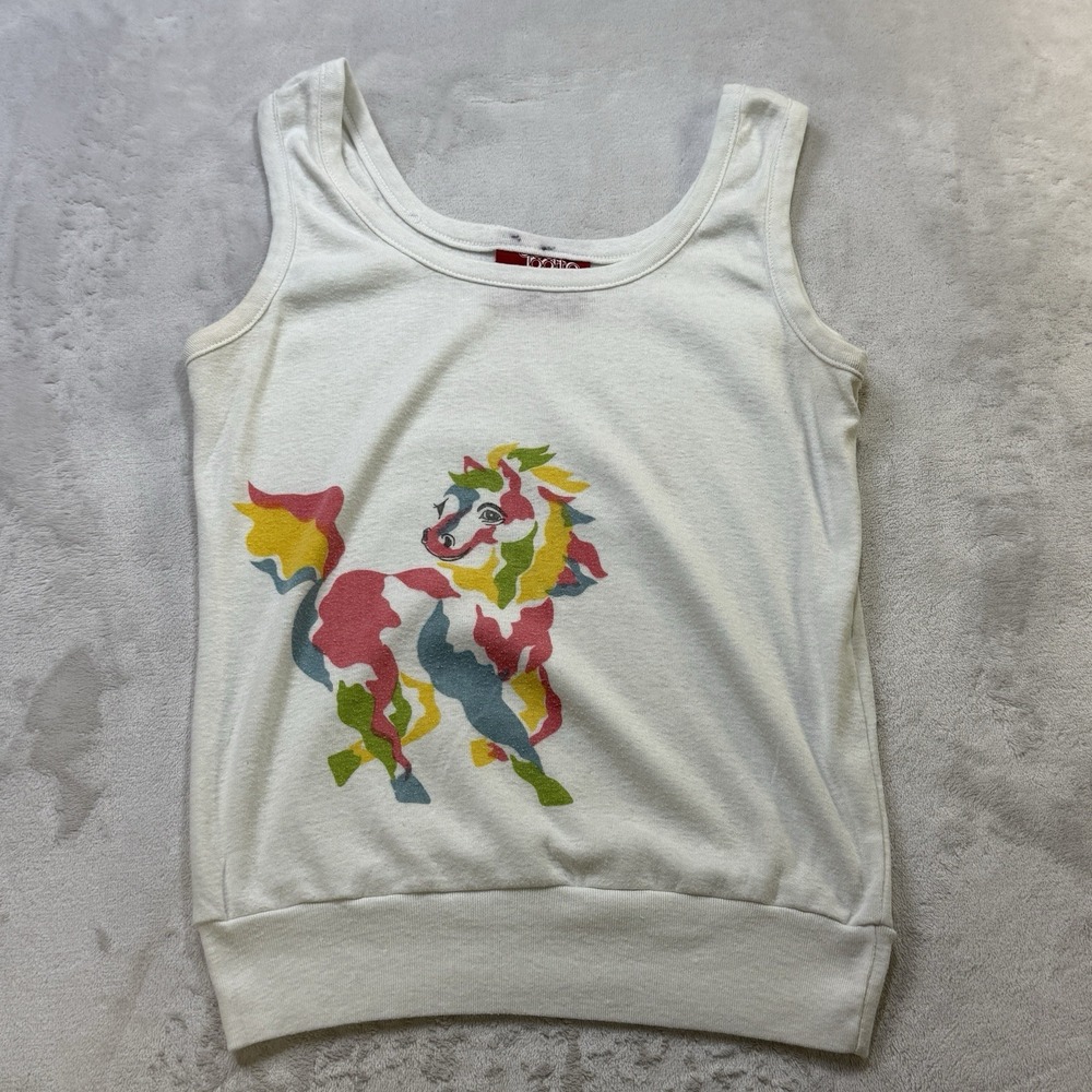 Vintage 80s 90s Gotta Be Kidding Horse Tank Top Colorful Graphic Retro